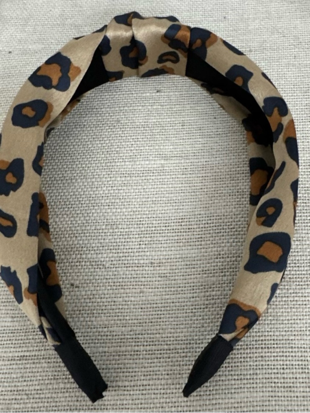 Plunder Animal Leopard Print Knotted Headband hair accessory in Tan Black Brown